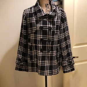 Black and white pea coat
